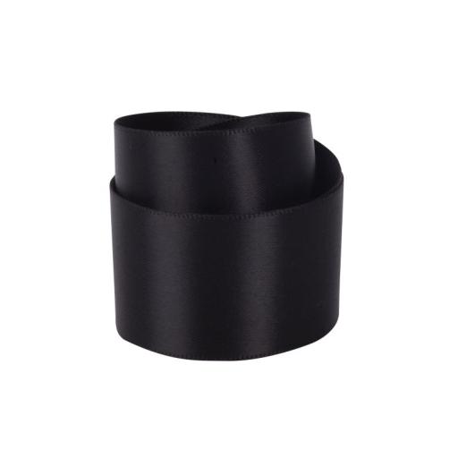 Black Double Sided Satin Ribbon - 23mm x 1m