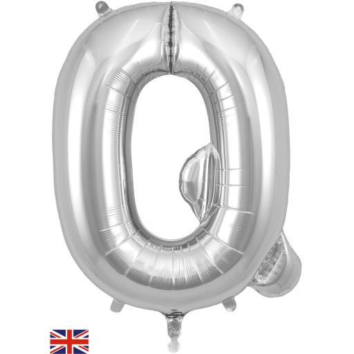 34inch Letter Q Silver Foil Balloon