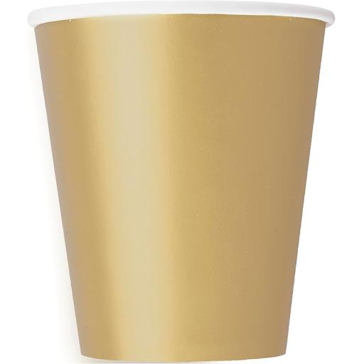 Plastic Free Paper Cups-266 ml-Gold Colour-8 Count