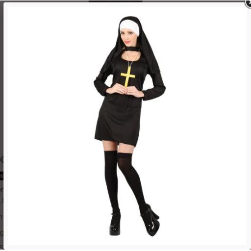 Nun Costume with Cross Size Medium