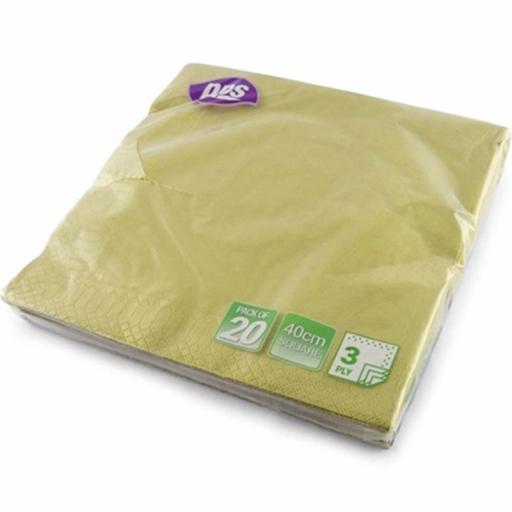 3Ply 40Cm 20 Napkins  Gold