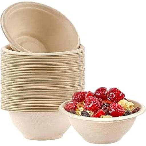 50pcs Strong Disposable Paper Bowls - 12oz