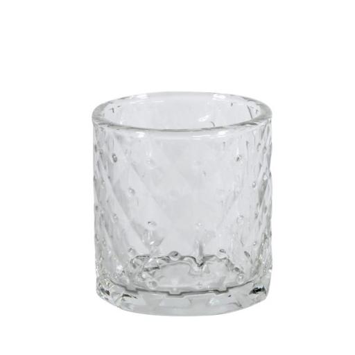 Glass Votive Vase – Geometric – Clear (7.5cm)