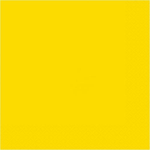 Paper Napkins-13 cm-Neon Yellow Colour, Pack of 20