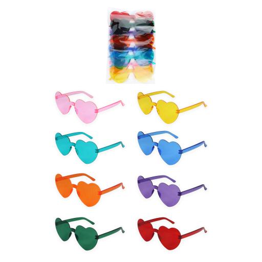 Heart Shape Frameless Glasses (Adult) 8 Assorted Colours