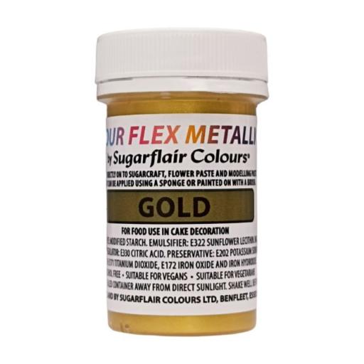 Gold Metallic Food Colour Flex Edible Paint 25ml
