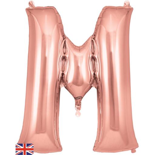 34inch Letter M Rose Gold Foil Balloon