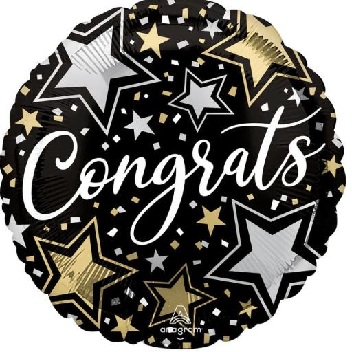 Congrats Stars 18″ Foil Balloon