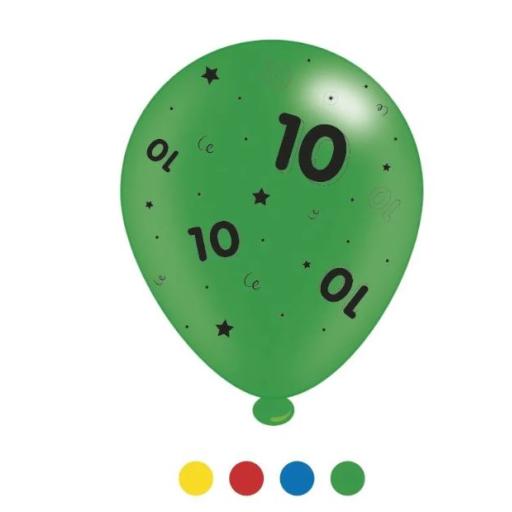 Age 10 Unisex Birthday Latex Balloons 8Pc