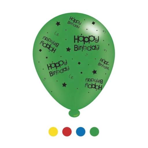 Happy Birthday Latex Balloons 8 Pc