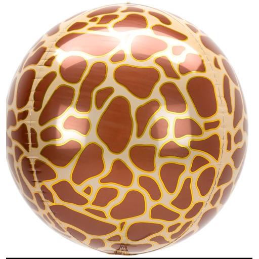 Animalz Giraffe Print Orbz15"  Foil Balloons