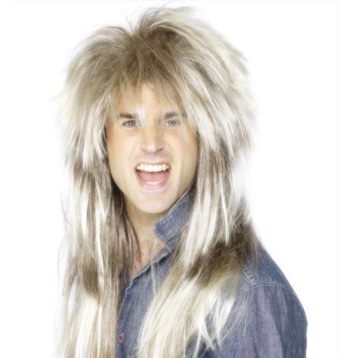 80s Mega Mullet Wig, Blonde & Brown