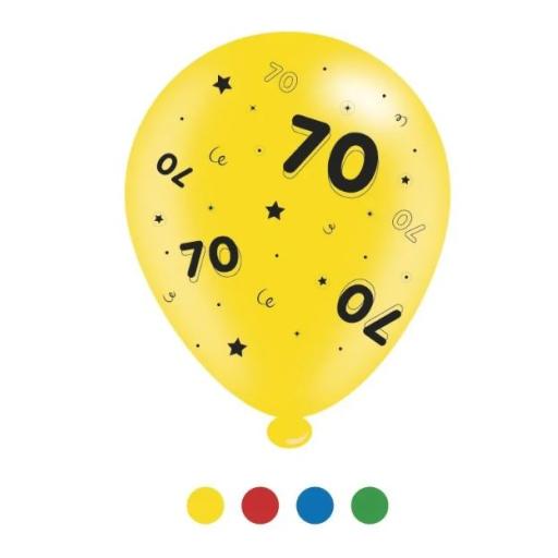 Age 70 Unisex Birthday Latex Balloons 8Pc