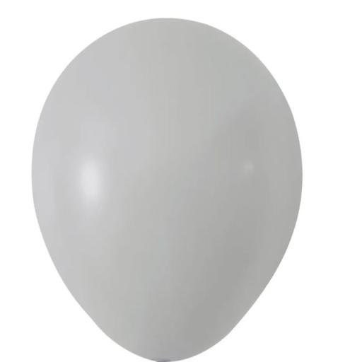 Grey Round Shape Latex Balloon - 5 inch - Pk 100