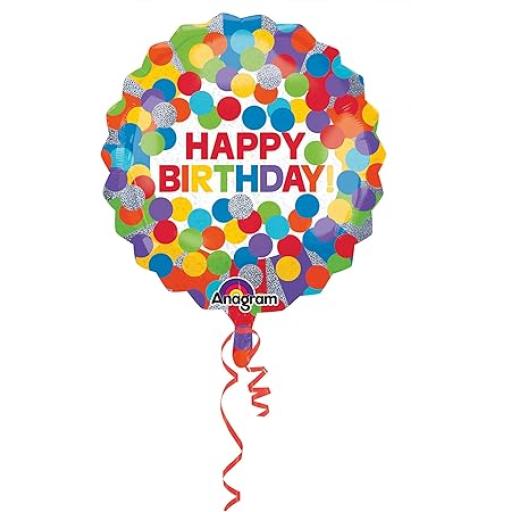 28" Jumbo Primary Rainbow Birthday Foil Balloon, Multicoloured