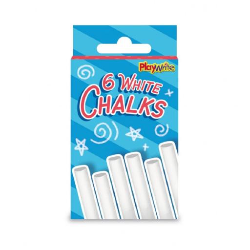 Set of 6 White  Chalks 3 For £1 Party Bag Filler