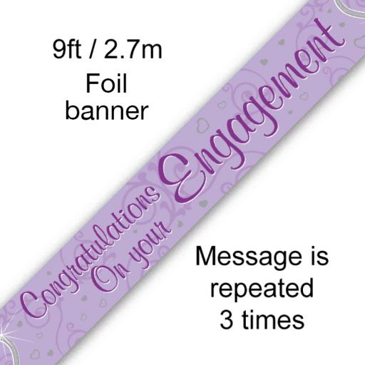Congratulations on your Engagement - Entwined Hearts Banner