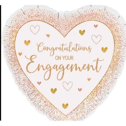 18inch Engagement Rose Gold Heart Foil Balloon