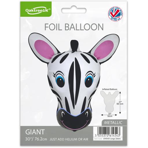 Shape 30inch/76.2cm Zebra Foil Balloon