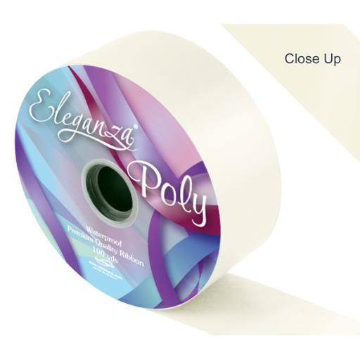 Eleganza Poly Ribbon 50mm x 91m (100yds)  Ivory