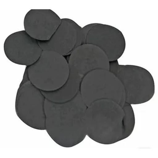 Black Confetti Flame Retardant Round 25mm x 100g Tissue Paper