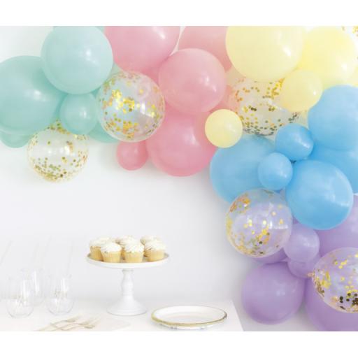 Pastel Colours Balloon Arch Kit (40 Balloons + Tape)