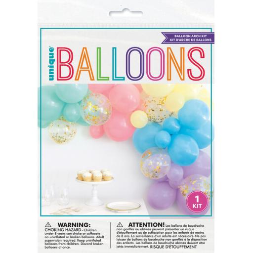 Pastel Colours Balloon Arch Kit (40 Balloons + Tape)