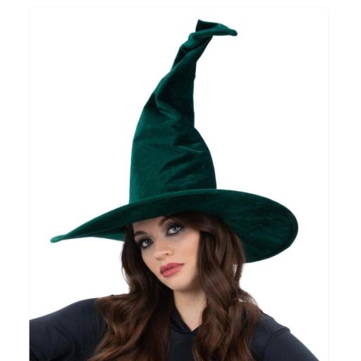 Emerald Green Velour Witch Hat