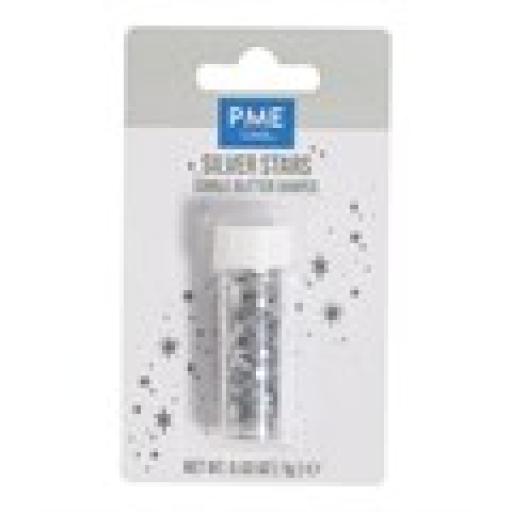 Edible Glitter Silver Star Shapes (1g / 0.03oz)