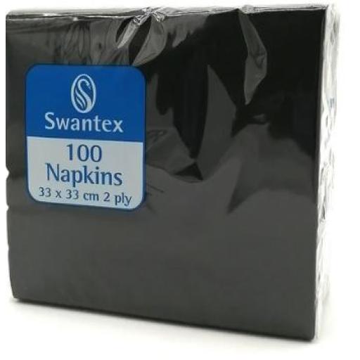 Napkins Jet Black  33cm/2ply 100pcs