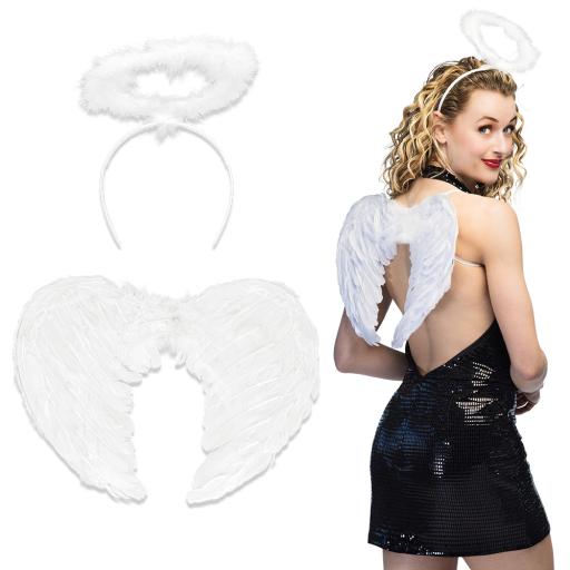 Set Angel promo white (tiara halo and wings)