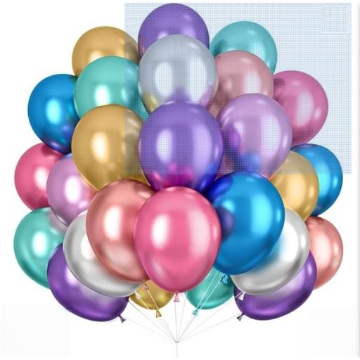 15 Metallic / Pearlised Balloons 12in