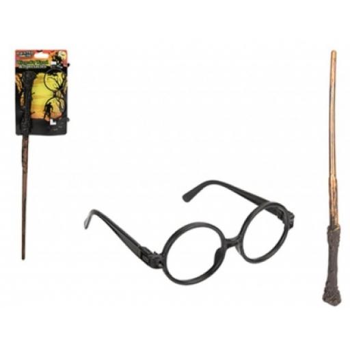 Halloween Haunted House Wizards Wand & Spectacles
