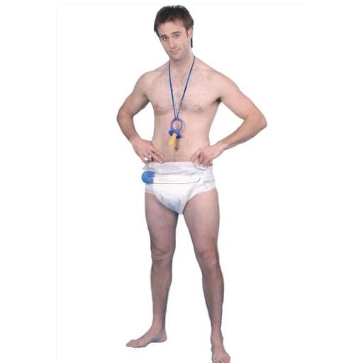 Baby Kit, Assorted, White Jumbo Nappy, Safety Pin and Dummy