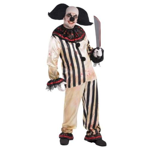 Freak Show Bloody Clown Shirt and Pants Halloween Costume for Adults, One Size