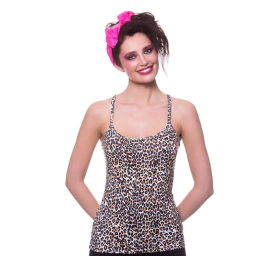 Vest Top - Leopard Print Size Medium