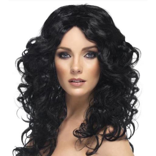 Glamour Wig Black Long Curly