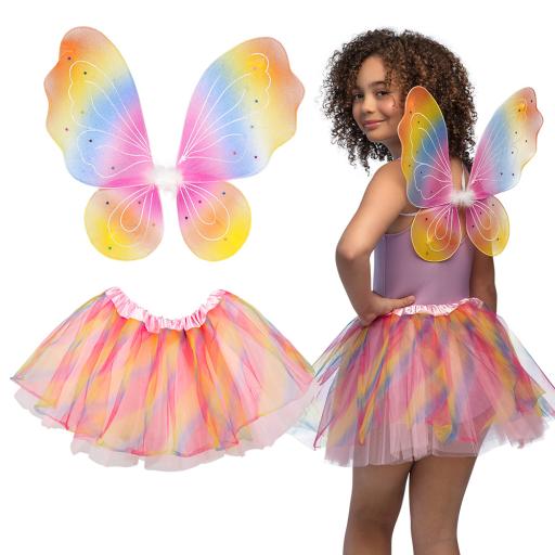 Set Rainbow Fairy (Wings And Tutu)