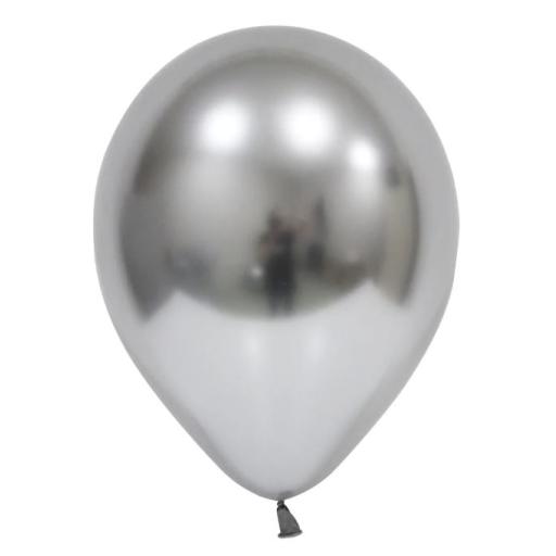 Silver Chrome Latex Balloon - 12 inch - Pk 50