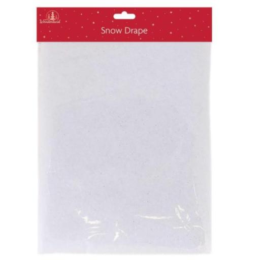 Christmas Snow Drape with Silver Glitter