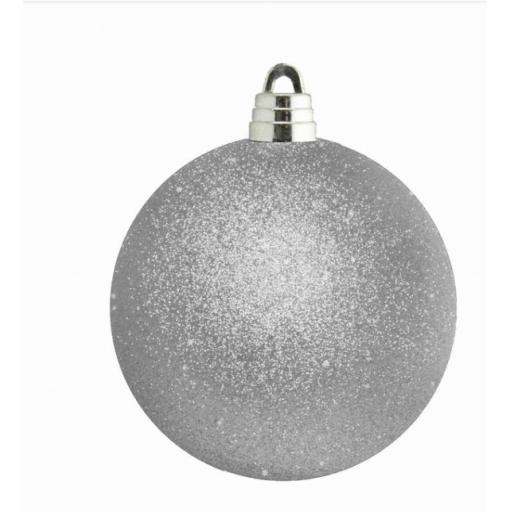 Giant Silver Glitter Bauble - 15cm