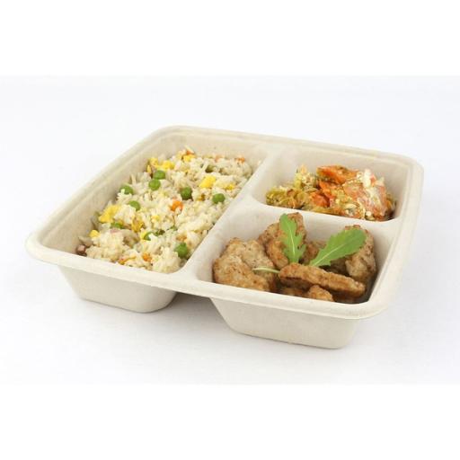 Plates Bagasse 3 Square  Comp. 8Inch  25pcs