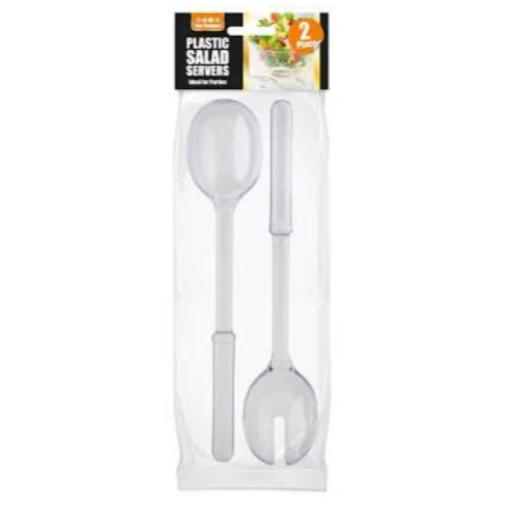 Plastic Salad Spoon Servers Twin Pack