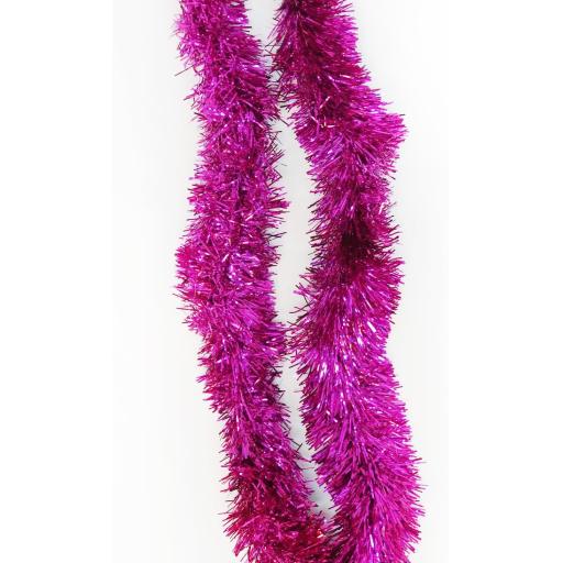 Xmas Pink  Tinsel Flame Retardent 2m