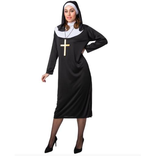 Nun Costume with Cross Size XL