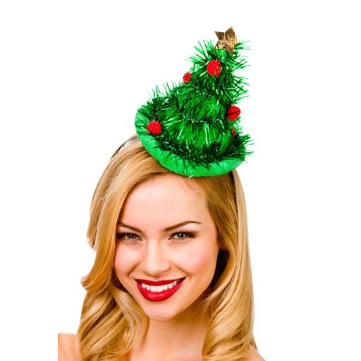 Tinsel Tree Hat on Headband