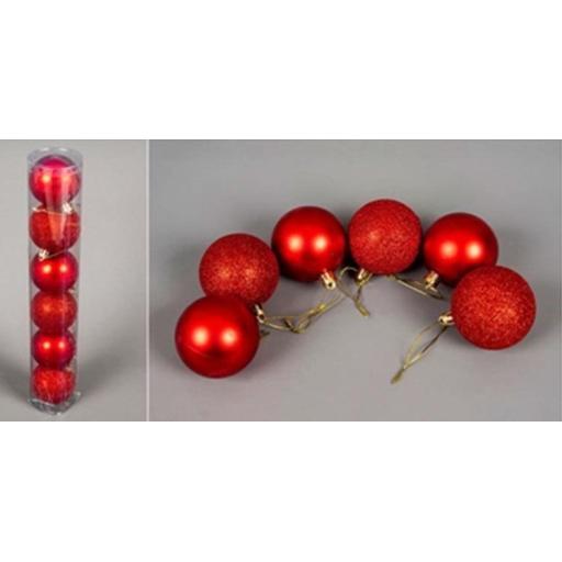 Bauble  6Cm PK6 Red