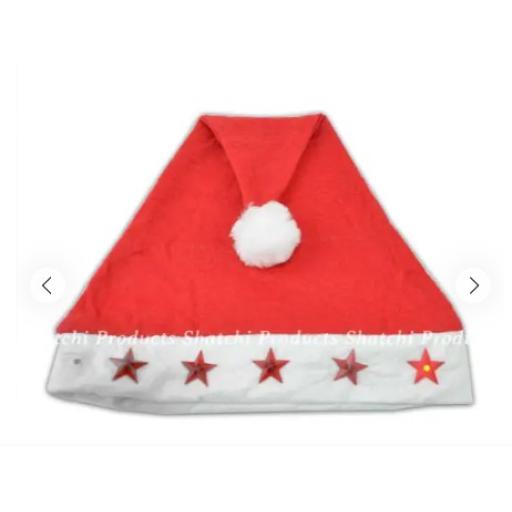 Santa Hat With Flashing Stars