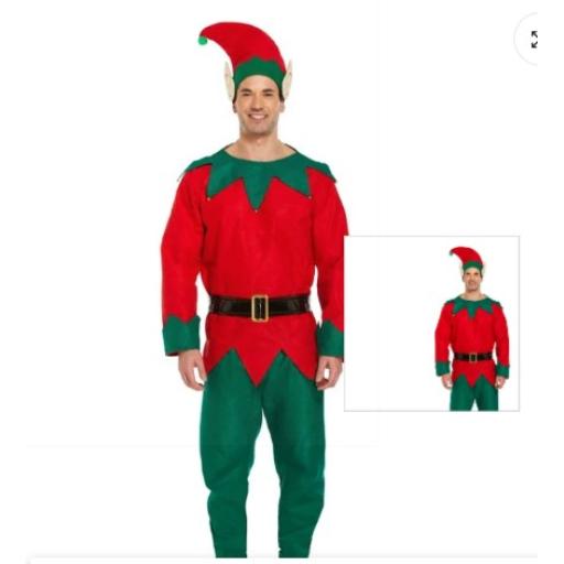 Christmas Elf One Size Adult Fancy Dress Costume