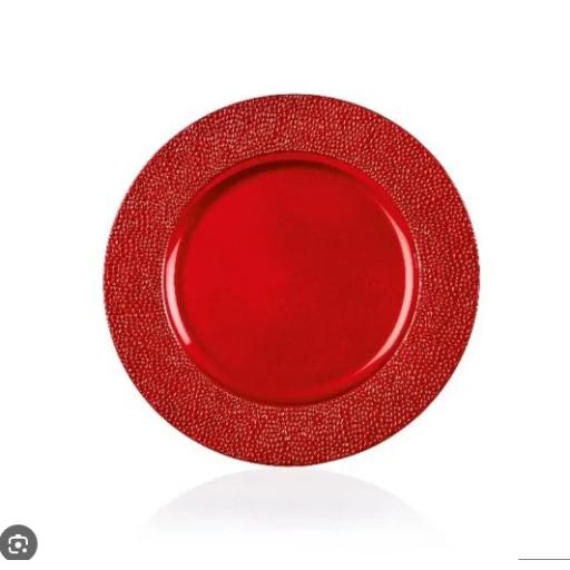 Premier Beaded Detailed Charger Red Plate 33cm